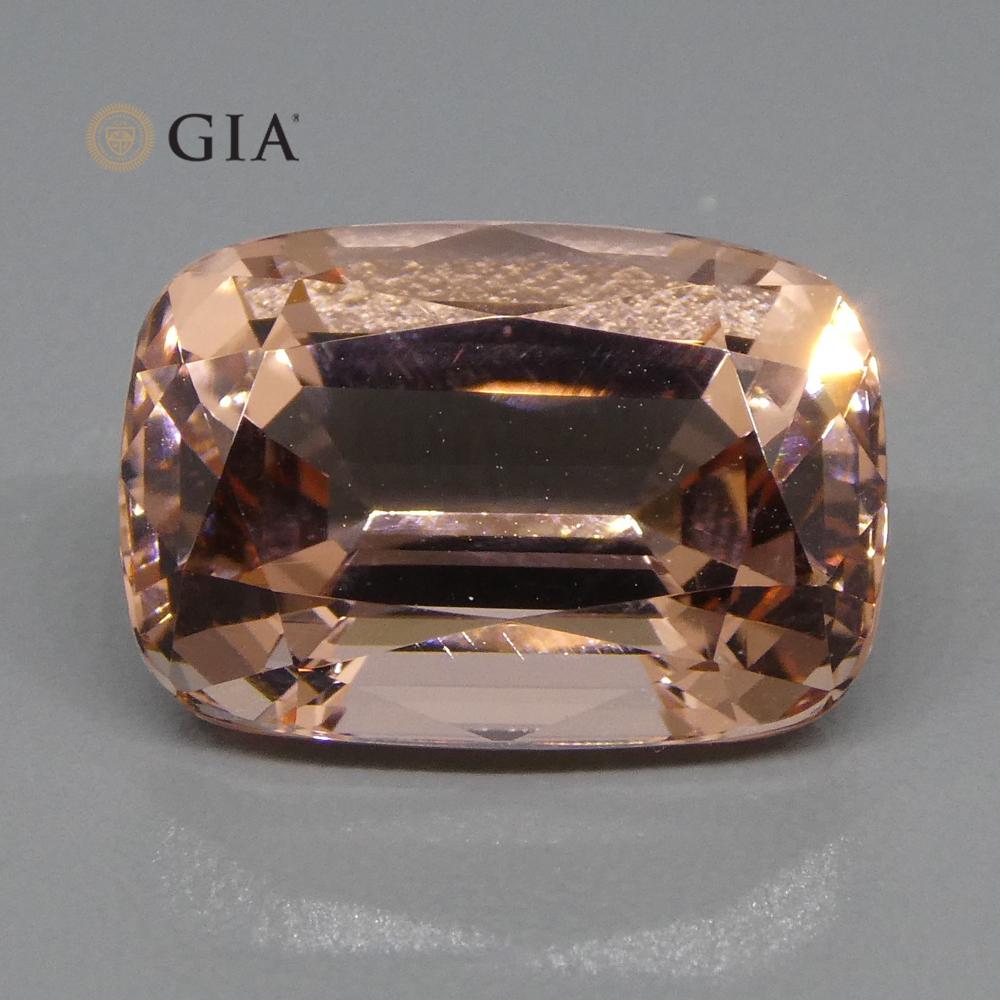 9.70 Carat Cushion Morganite GIA Certified For Sale 6