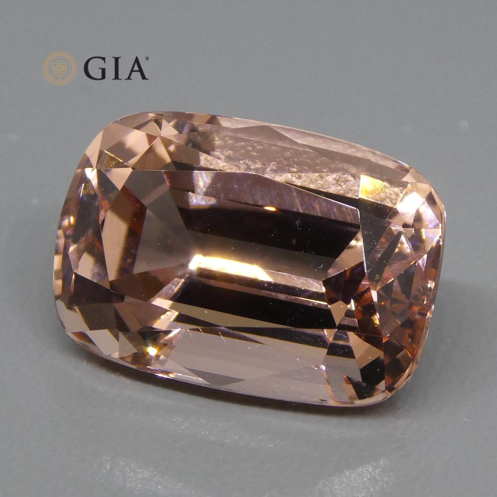 Women's or Men's 9.70ct Cushion Morganite GIA Certified For Sale