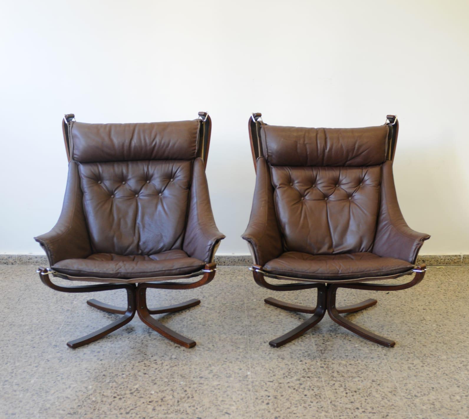 !970s Falcon Lounge Chairs by Sigurd Ressell For Sale 1