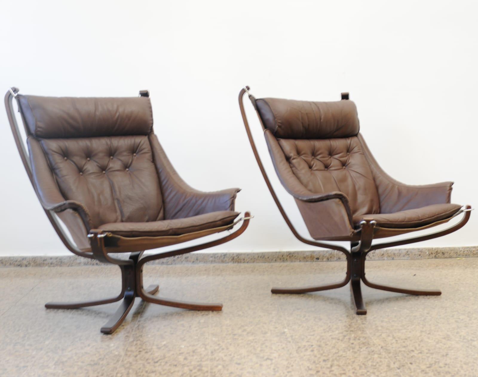 !970s Falcon Lounge Chairs by Sigurd Ressell For Sale 2