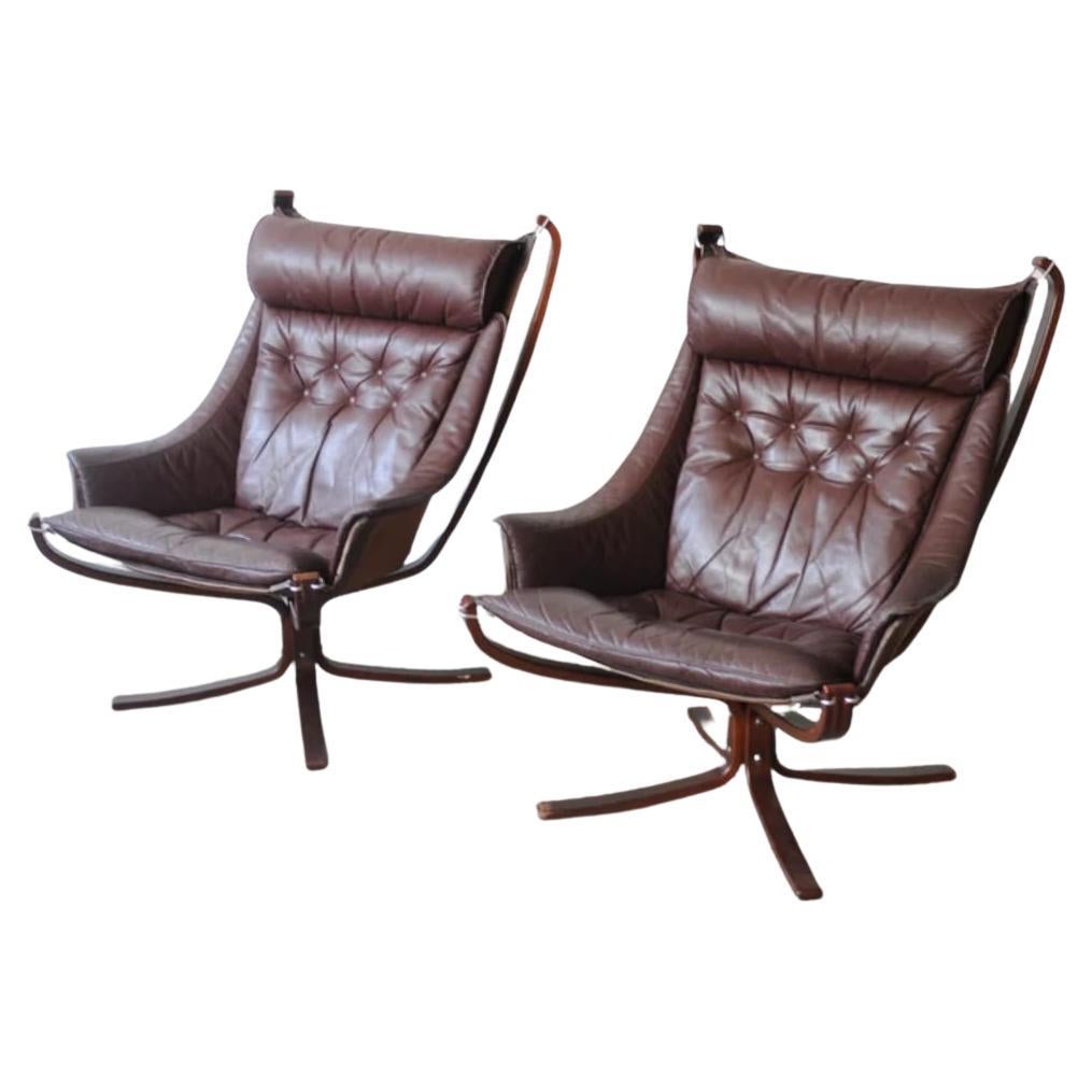 !970s Falcon Lounge Chairs by Sigurd Ressell For Sale