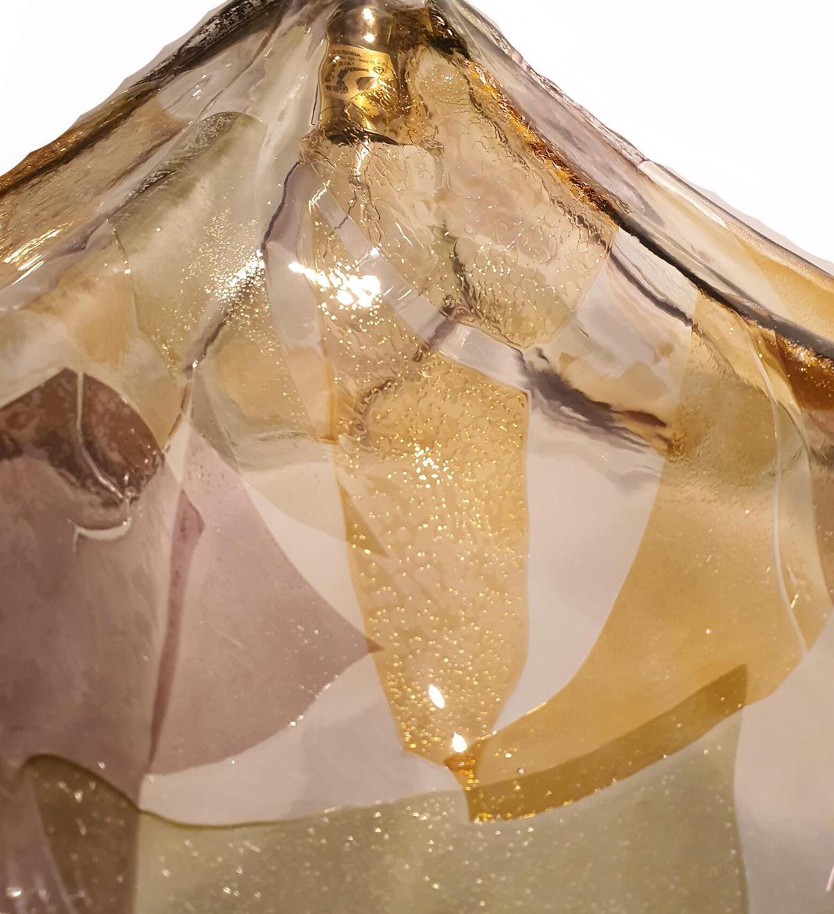 Lámpara colgante de cristal de Murano de los años 70 Vidrio soplado en venta