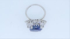 9.71 Carat Unheated Burmese Sapphire, Diamond and 18 Carat White Gold Ring