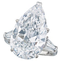 9.73 Carat Pear Statement Brilliant White / D color VVS 18K Gold Diamond Ring
