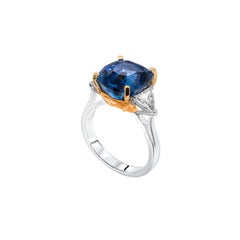 9.73ct Sapphire and Diamond 18ct Gold and Platinum Three Stone Engagement Ring