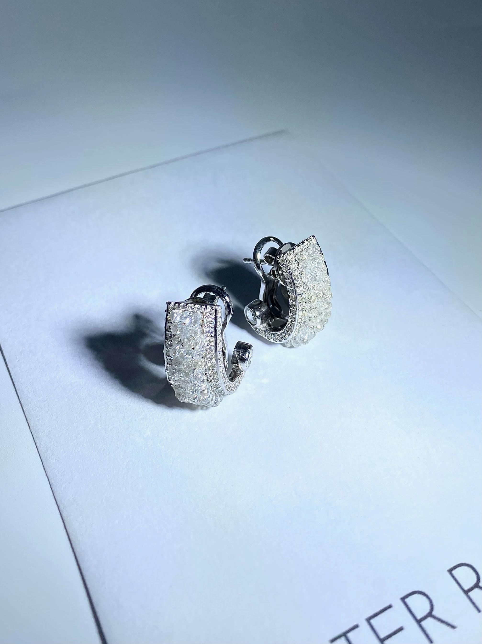 9.74 Carat Briolette Diamond 18K Gold Earrings For Sale 1