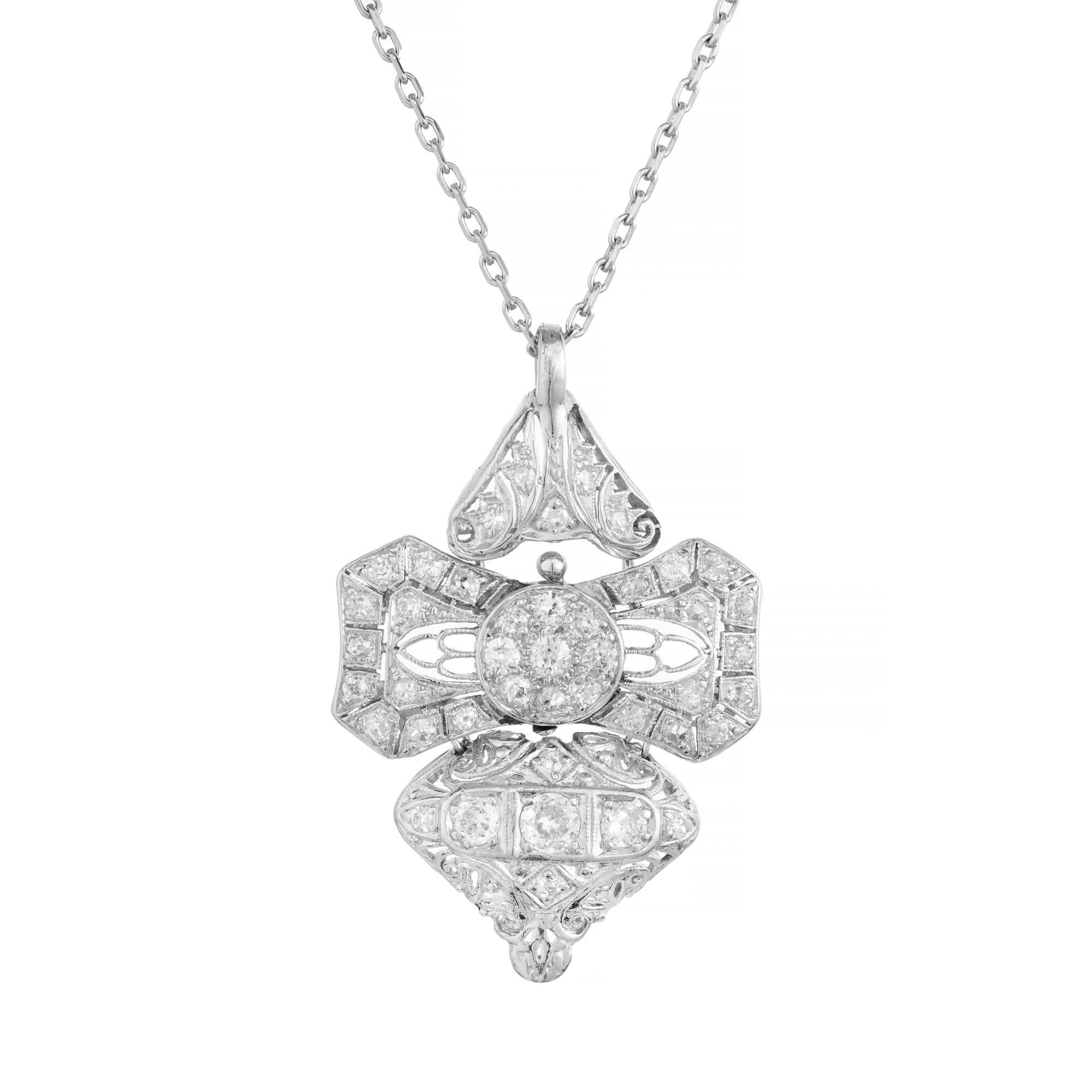 Pear Cut 9.75 Carat Aquamarine Diamond Platinum Pendant Necklace For Sale