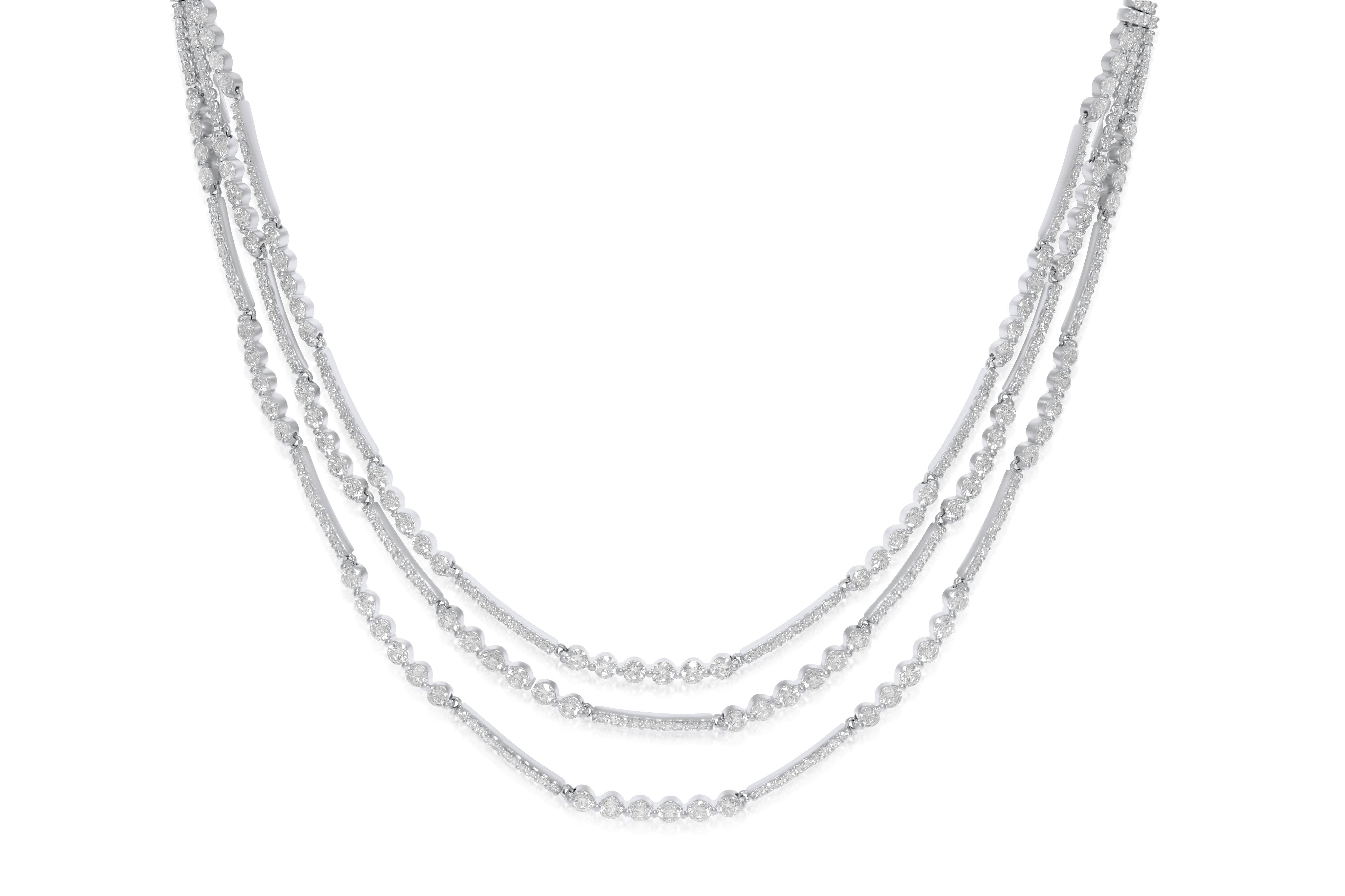multi layered diamond necklace