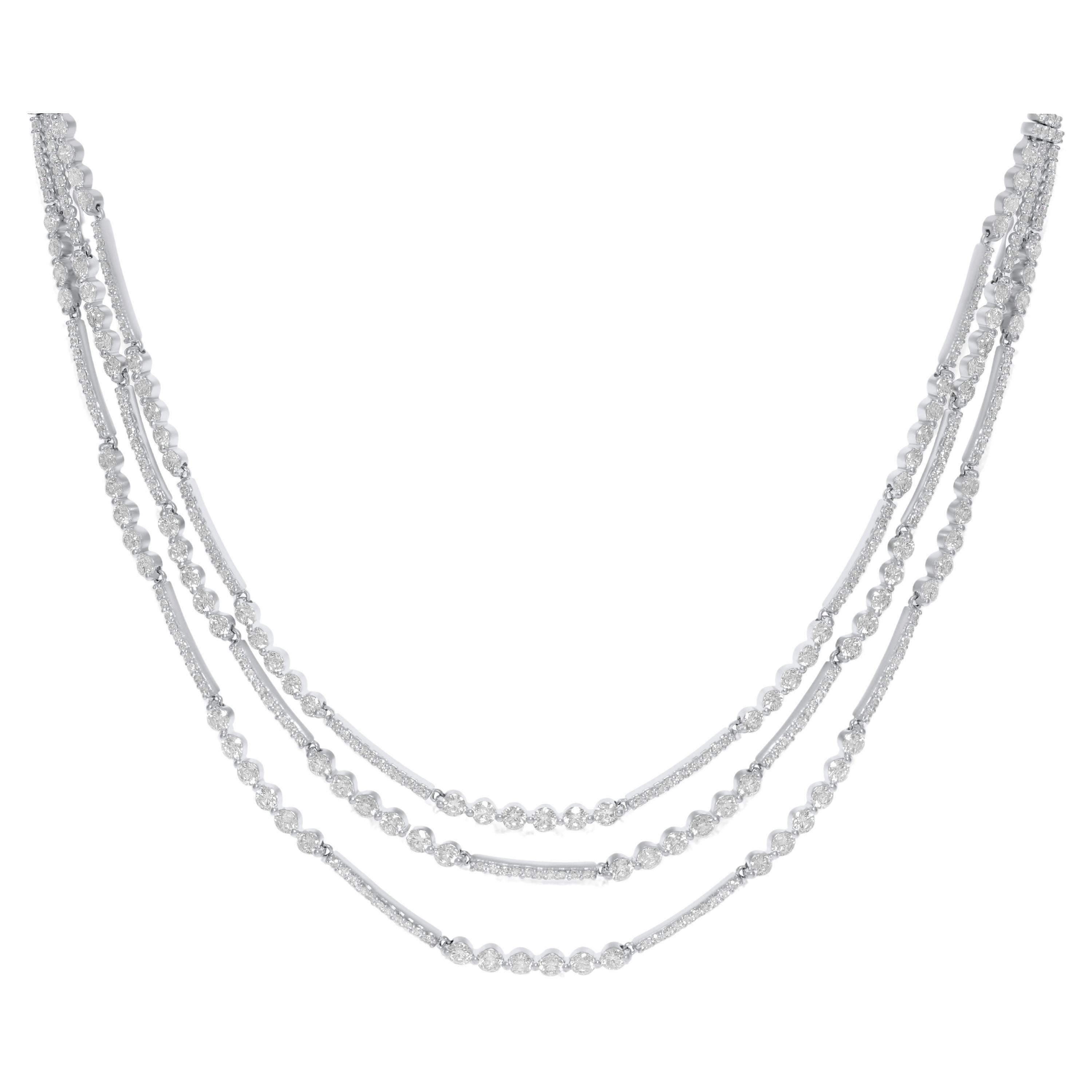 mehrschichtige Diana M. Halskette mit 9,75 Karat Diamanten
