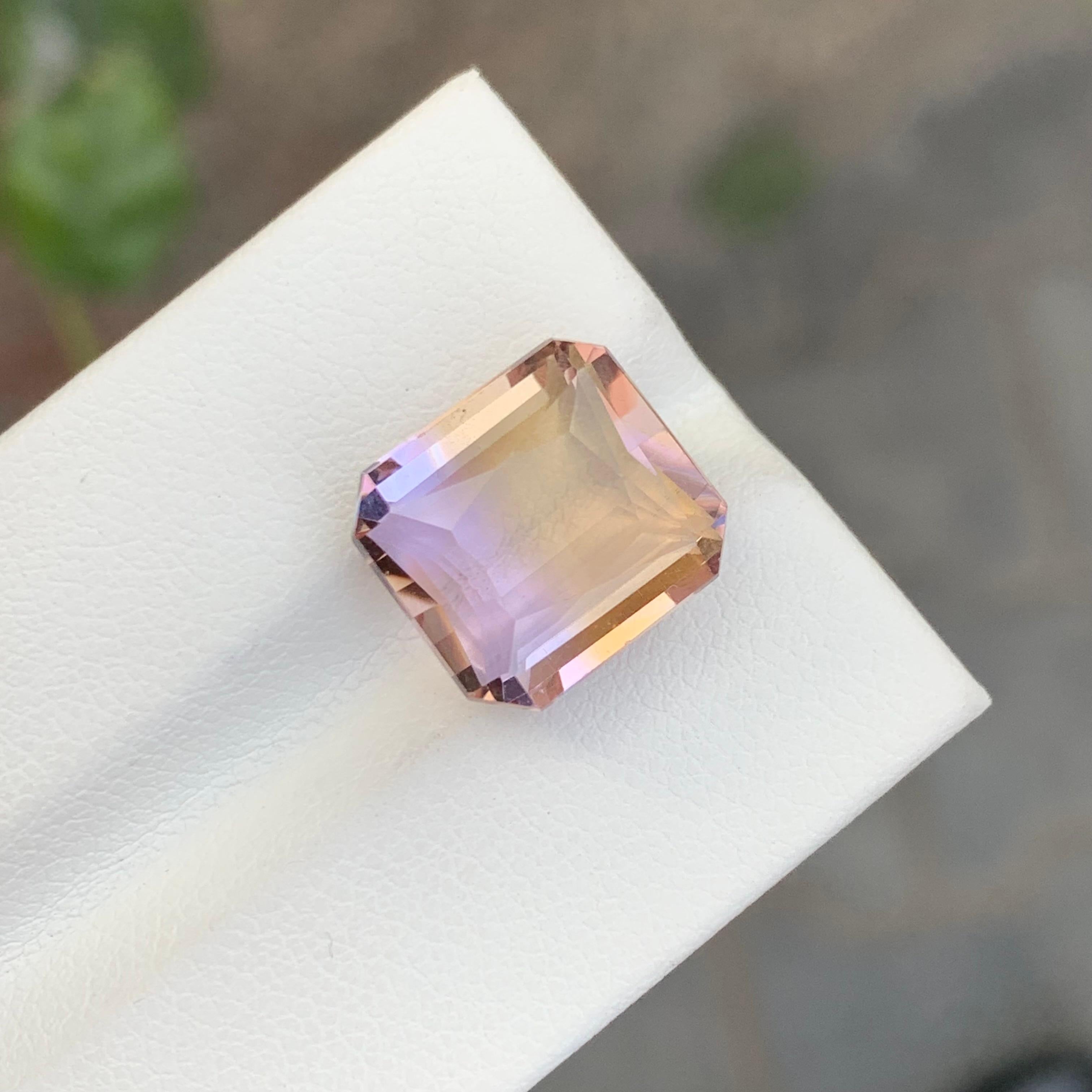 9.75 Karat natürlicher loser Ametrin Smaragd Form Edelstein im Angebot 1