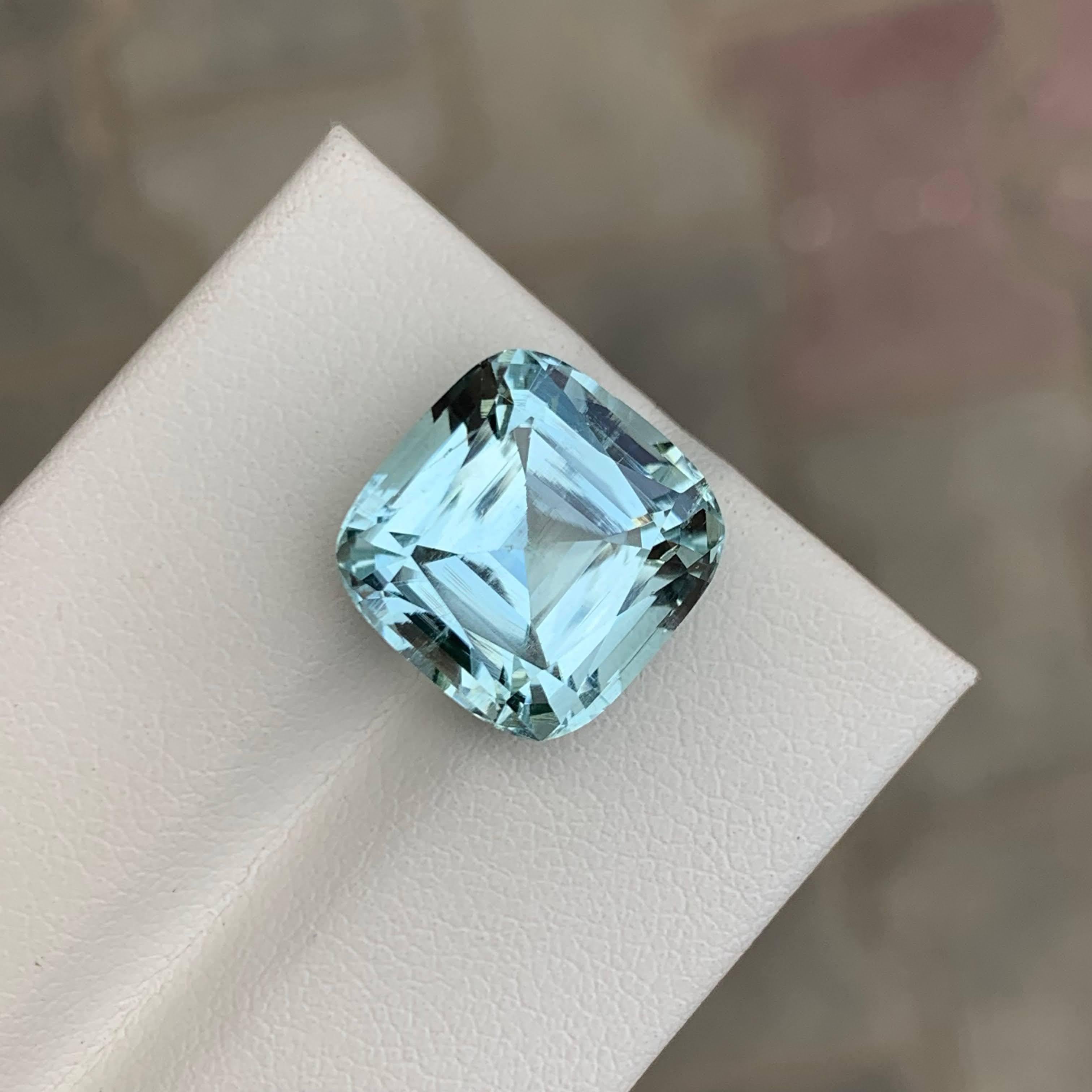 9,75 quilates de aguamarina azul natural suelta talla cojín piedra preciosa paquistaní en venta 1