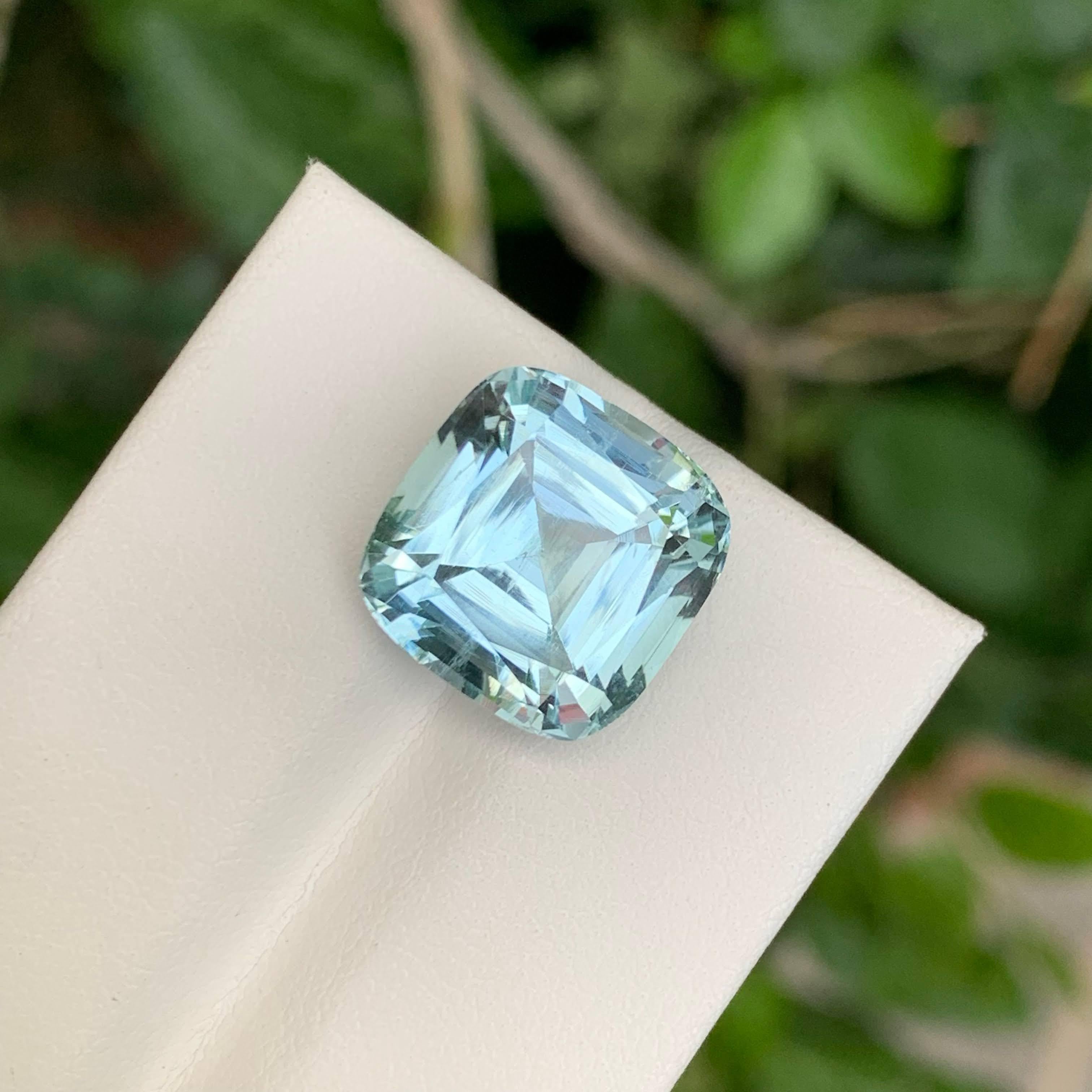 9,75 quilates de aguamarina azul natural suelta talla cojín piedra preciosa paquistaní en venta 2