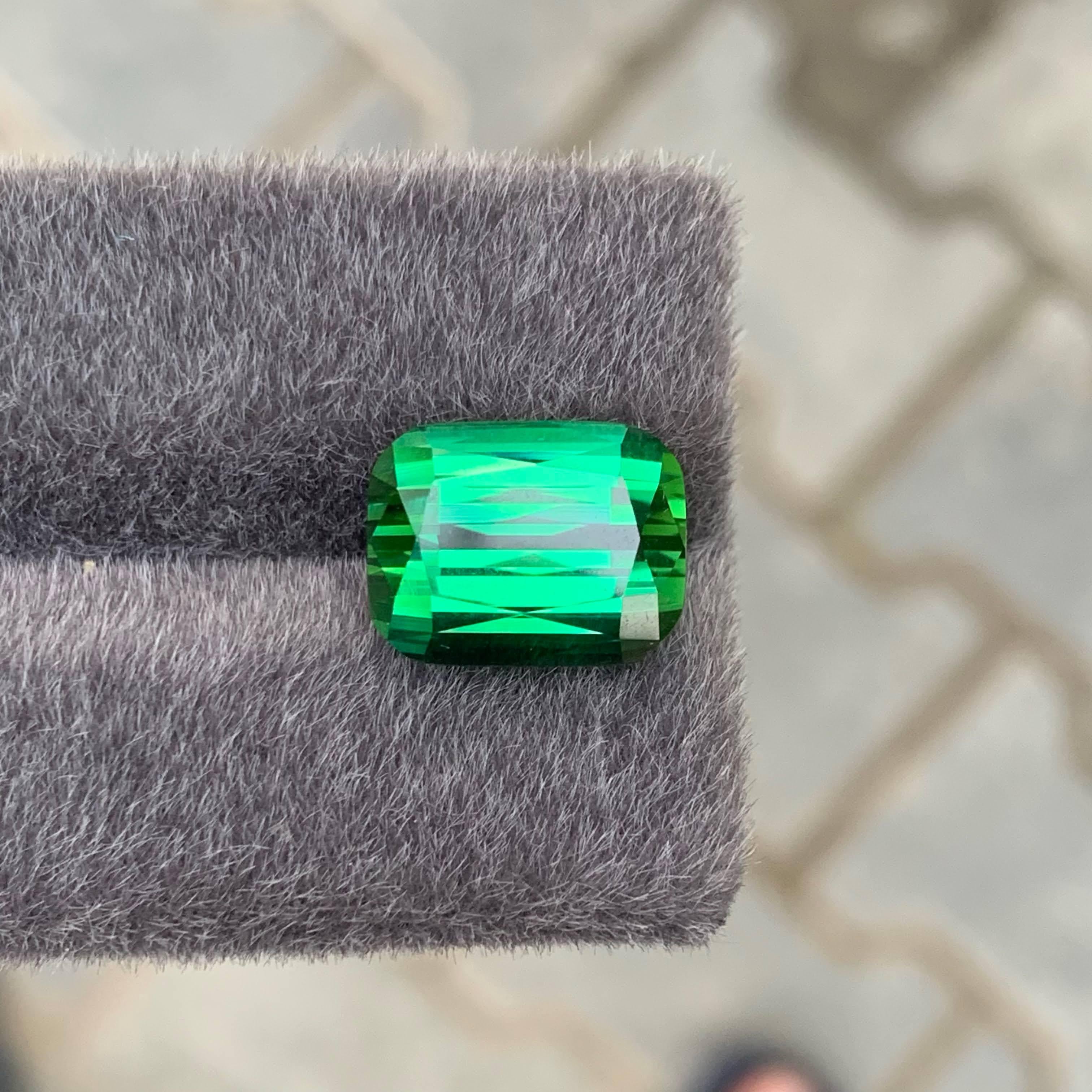 9.75 carati di tormalina verde naturale sfusa di alta qualità con taglio a cuscino Gemma afgana in vendita 4