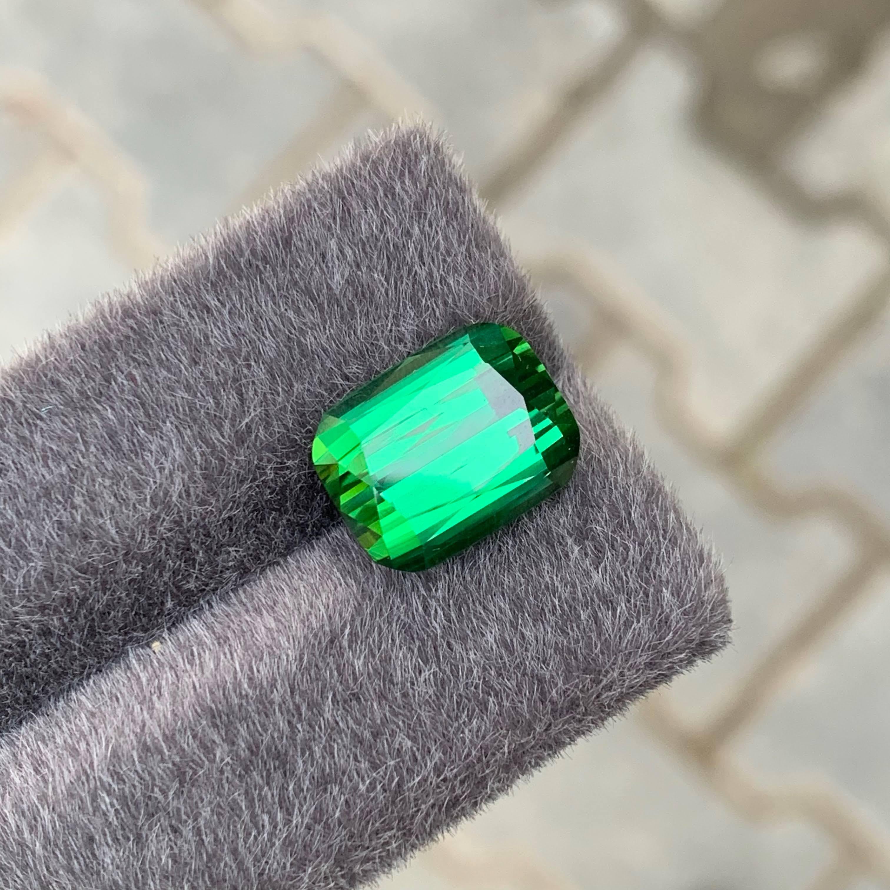 9.75 carati di tormalina verde naturale sfusa di alta qualità con taglio a cuscino Gemma afgana in vendita 5