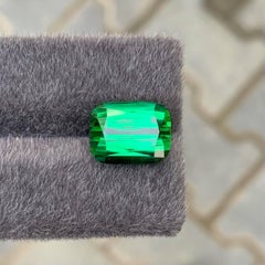 9.75 Carat Natural Loose Fine Quality Green Tourmaline Cushion Cut Afghan Gem