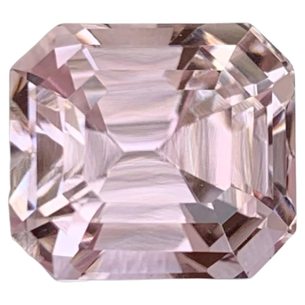 9.75 Carat Natural Loose Light Pink Kunzite Stone Emerald Cut Afghan Gemstone For Sale