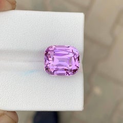 9.75 Carat Natural Loose Pink Kunzite Stone Cushion Cut Afghan Gemstone