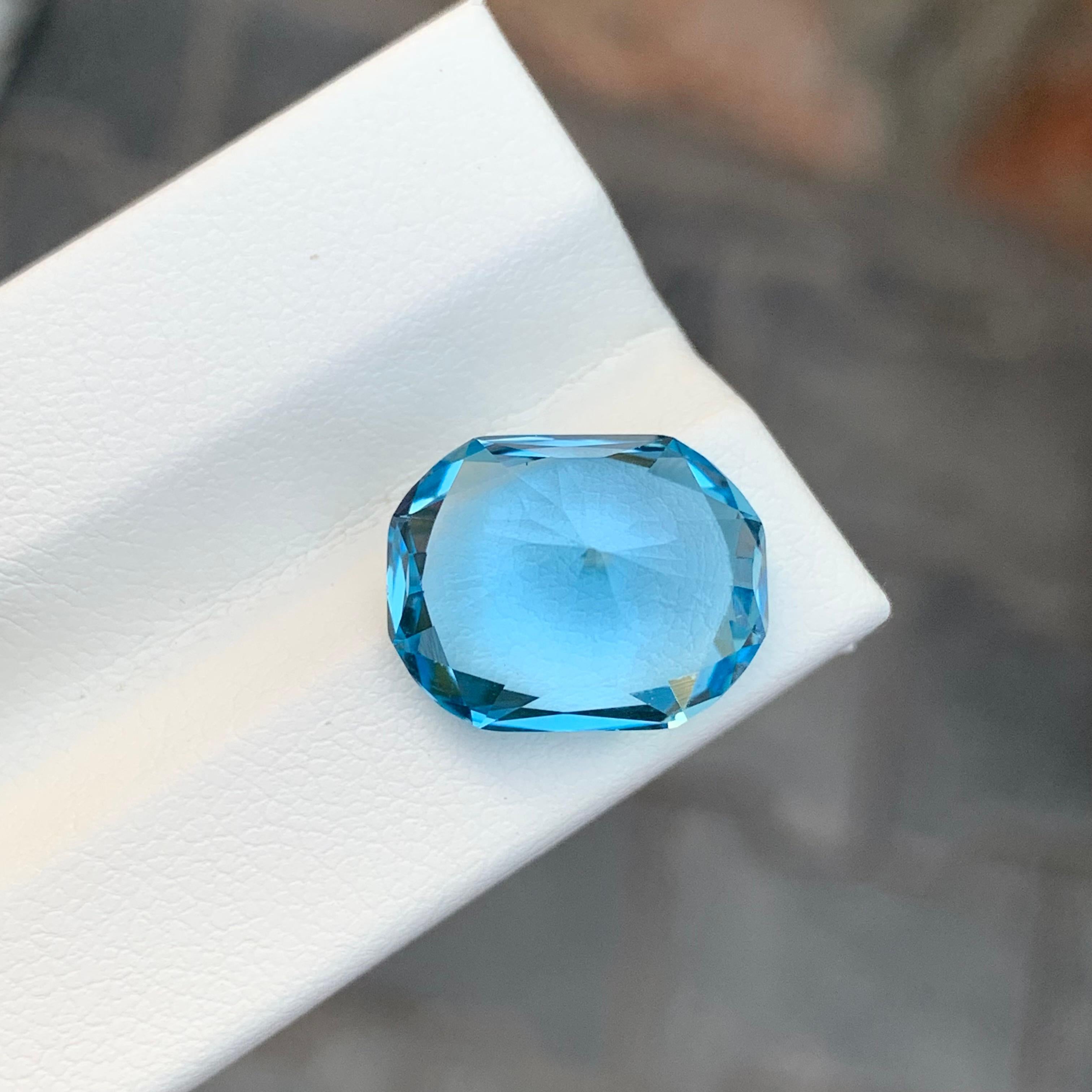 Jolie topaze bleu ciel facettée taille fantaisie de 9,75 carats en vente 2