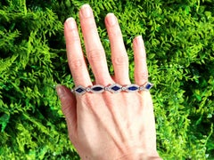 Zafiro de 9,75 quilates y diamante de 6,95 quilates Pulsera de oro amarillo de 18 quilates Circa 1915