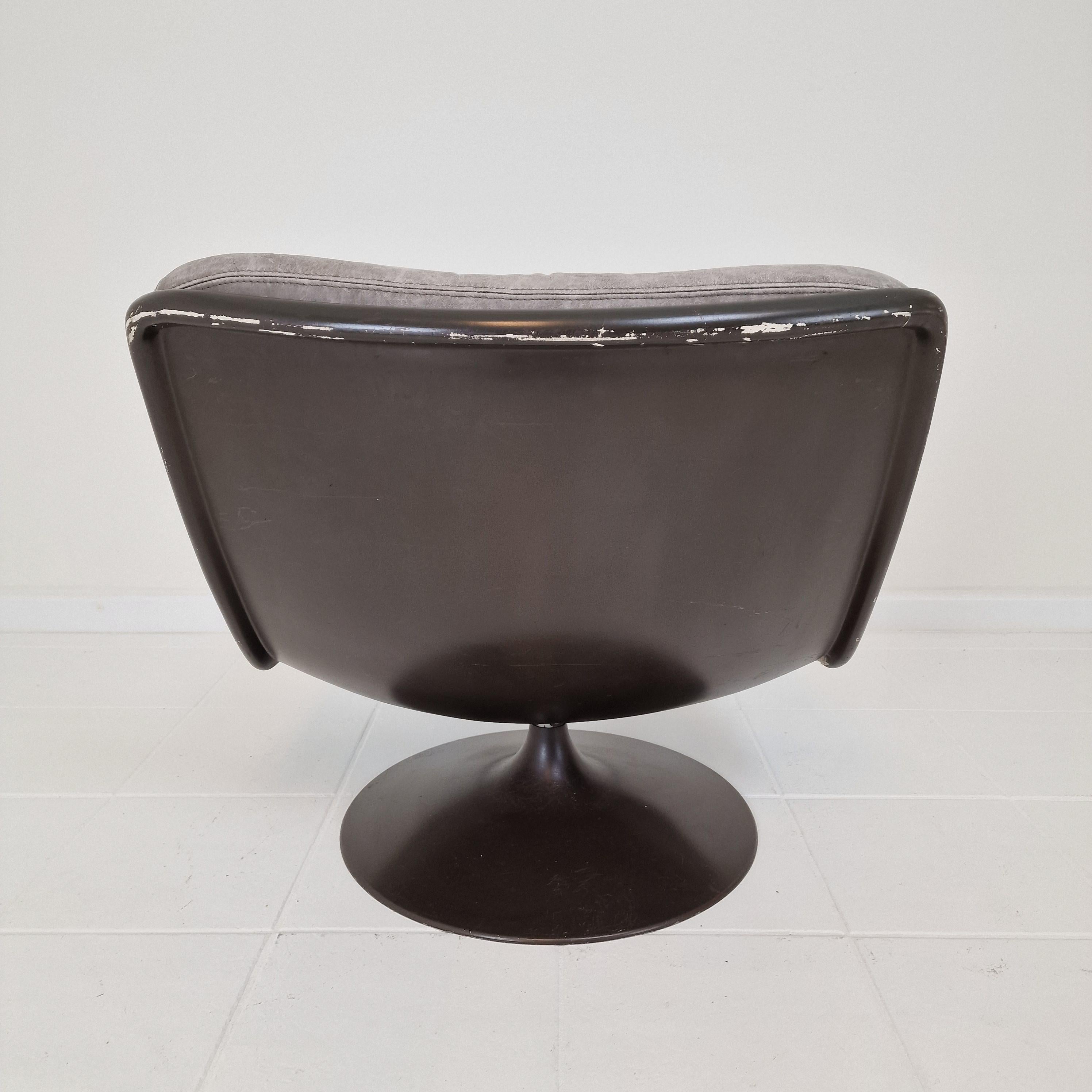 Leather 975 Lounge Chair by Geoffrey Harcourt for Artifort, 1970s For Sale