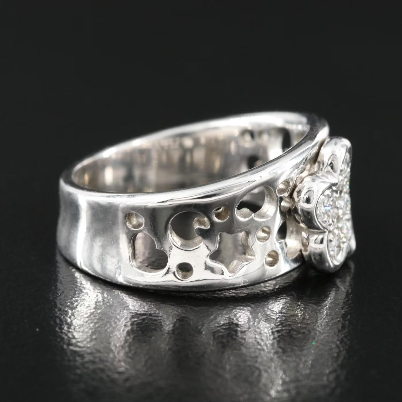 Women's $9750 / NEW / PASQUALE BRUNI - ITALY designer Flower Diamond Ring / 18K Gold