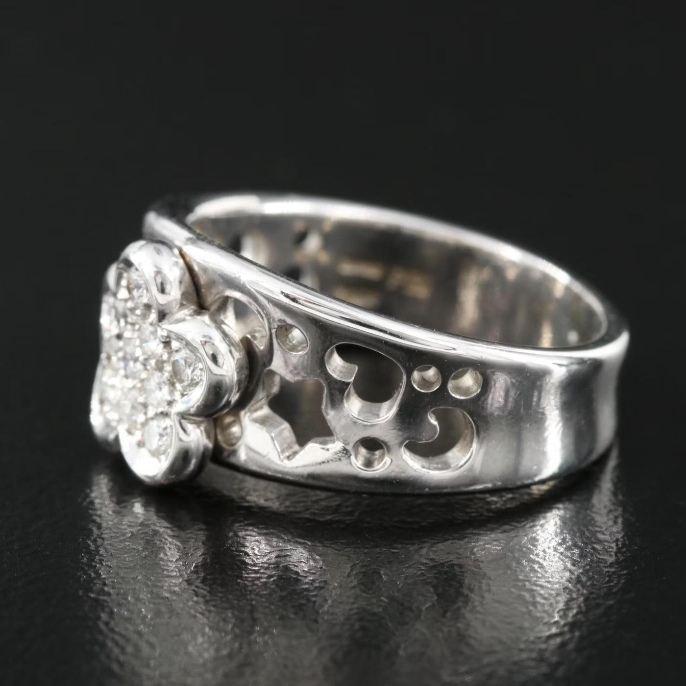$9750 / NEW / PASQUALE BRUNI - ITALY designer Flower Diamond Ring / 18K Gold For Sale 2