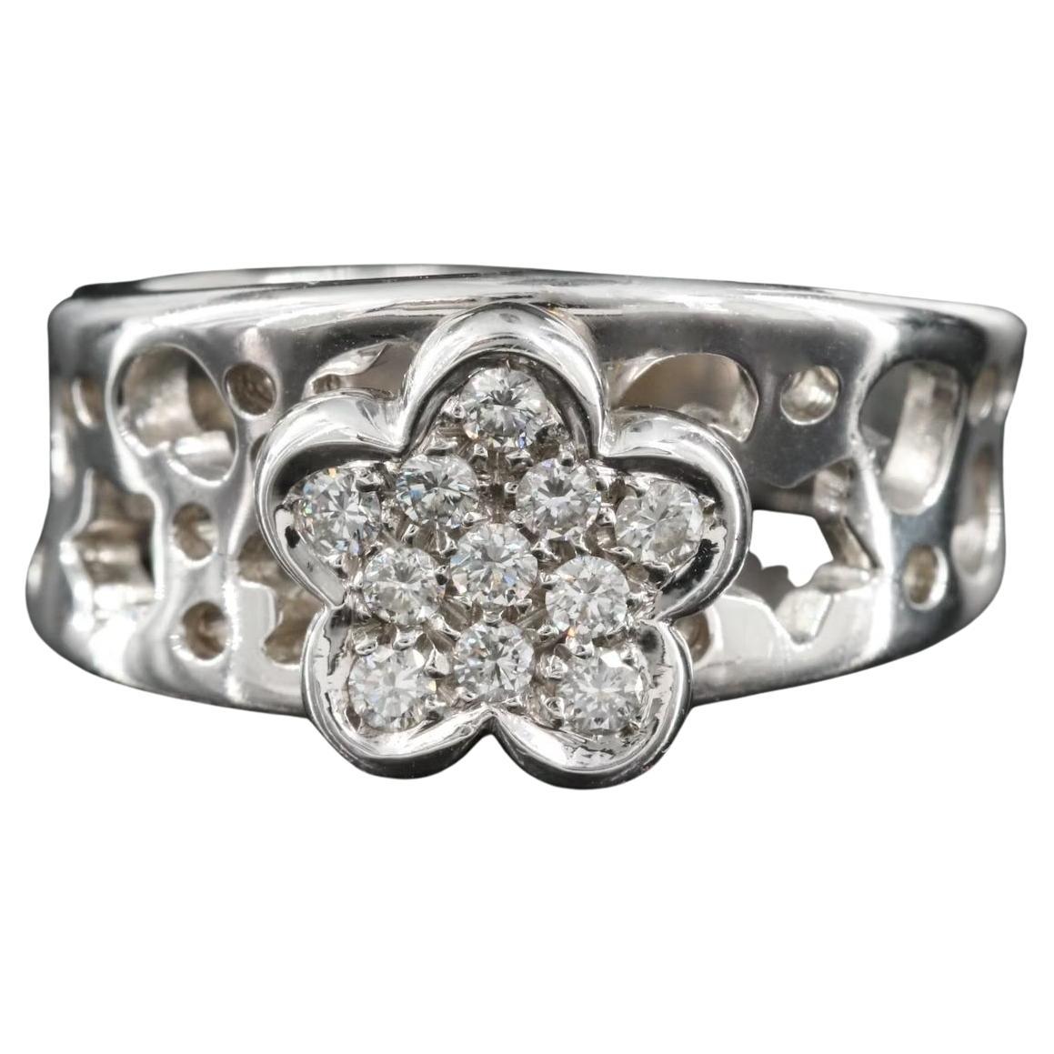 $9750 / NEW / PASQUALE BRUNI - ITALY designer Flower Diamond Ring / 18K Gold For Sale