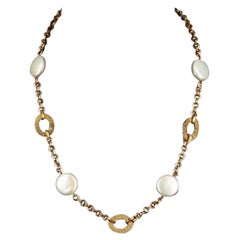 $9750 / Yvel Biwa Münze Perle Diamant Statin Halskette / 18k Gold