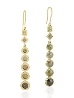 Orecchini pendenti Meghna Jewels con diamante taglio rosa da 9,76 carati in oro 18 carati
