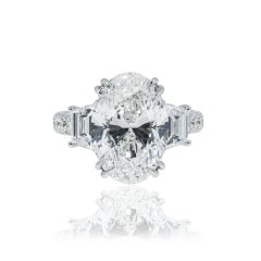 9.76 Carat Oval Diamond Ring Brilliant White 18K White Gold Timeless Brilliance