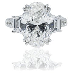 9.76 Carat Oval Diamond Ring Brilliant White 18K White Gold Timeless Brilliance