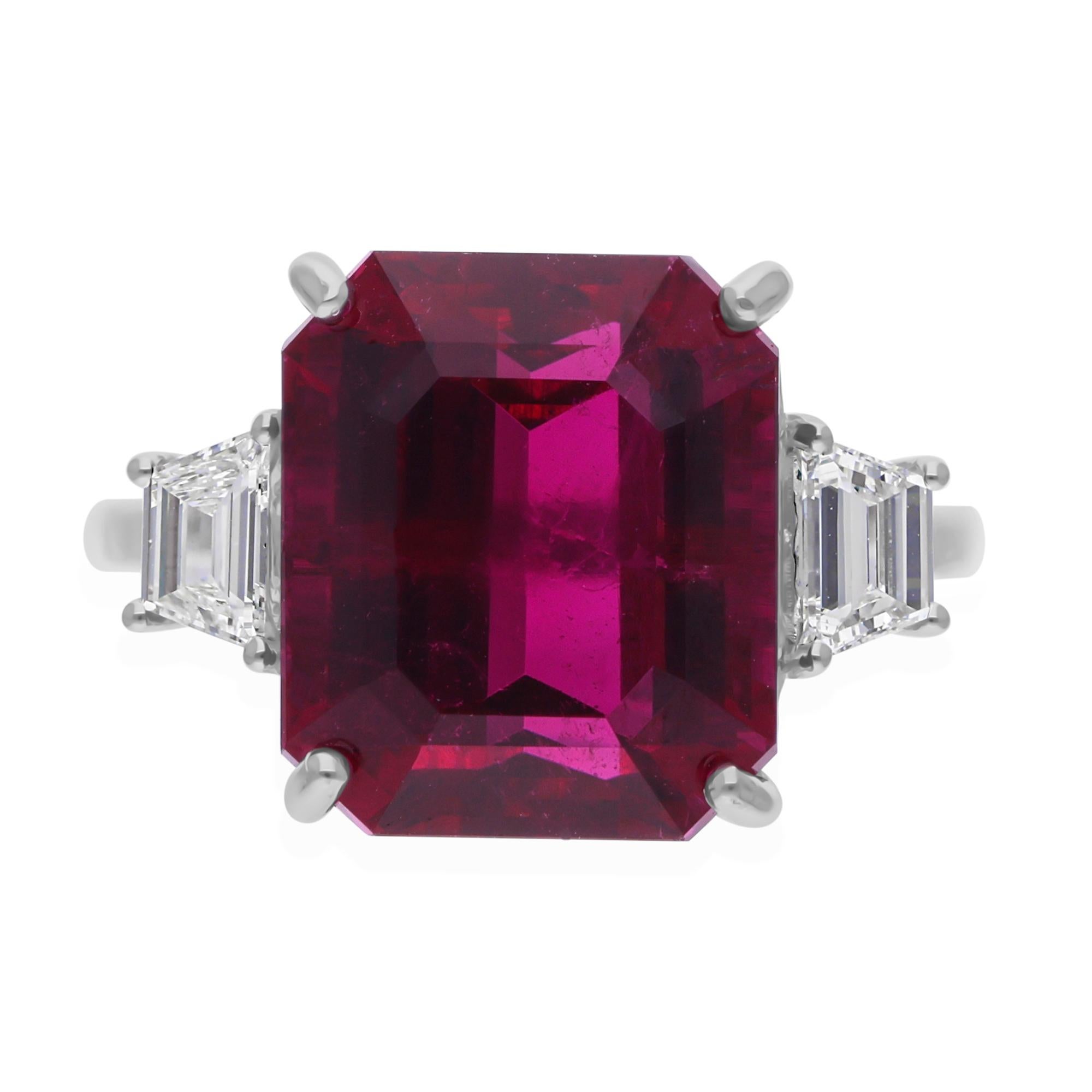 En venta: Anillo de cóctel de turmalina de 9,76 quilates Diamante SI/H de 0,34 quilates Oro blanco de 14 quilates  8