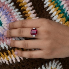 9.76 Carat Tourmaline Cocktail Ring 0.34 Carat SI/H Diamond 18 Karat White Gold