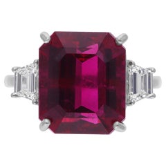 Anello cocktail con tormalina da 9,76 carati e diamante SI/H da 0,34 carati in oro bianco da 18 carati