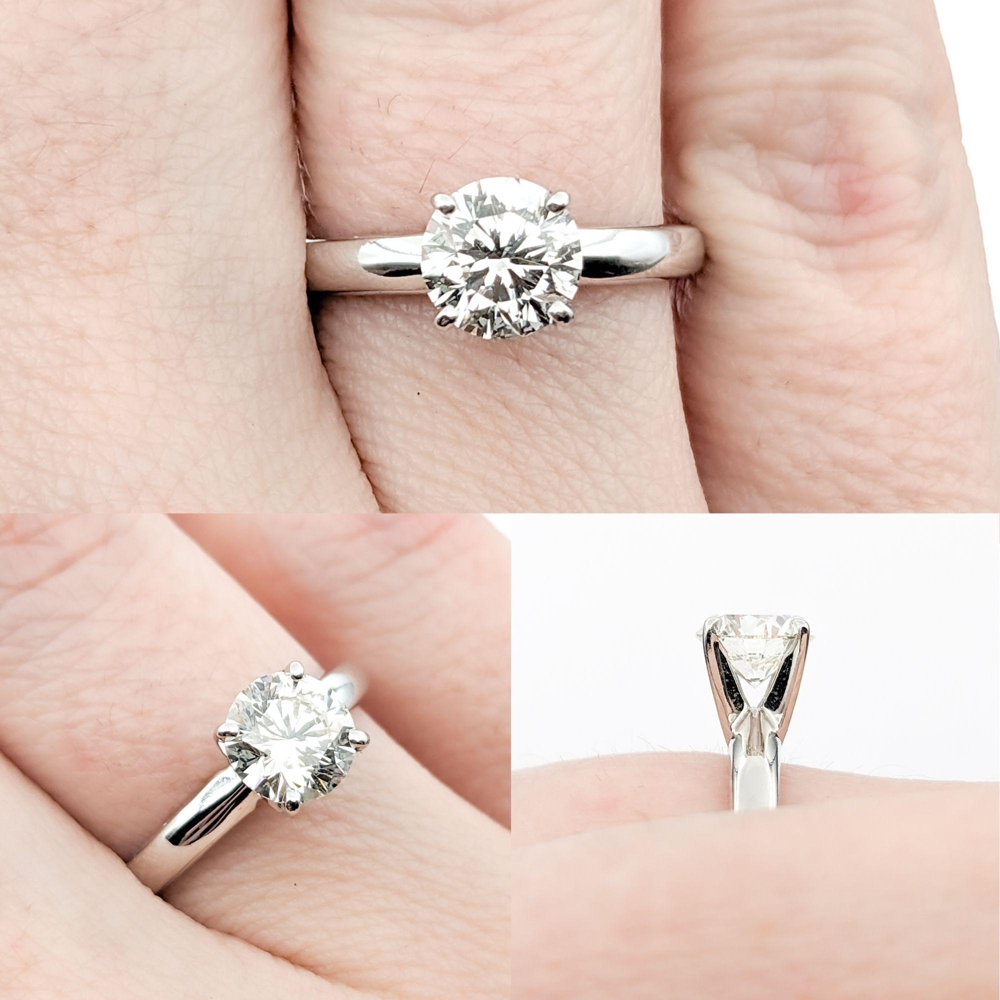 .97ct Diamond Engagement Solitaire Ring In White Gold

This exquisite Diamond Engagement Ring Solitaire is masterfully crafted in 14kt white gold, showcasing a stunning .97ct diamond solitaire. The featured diamond is certified by GSI with the