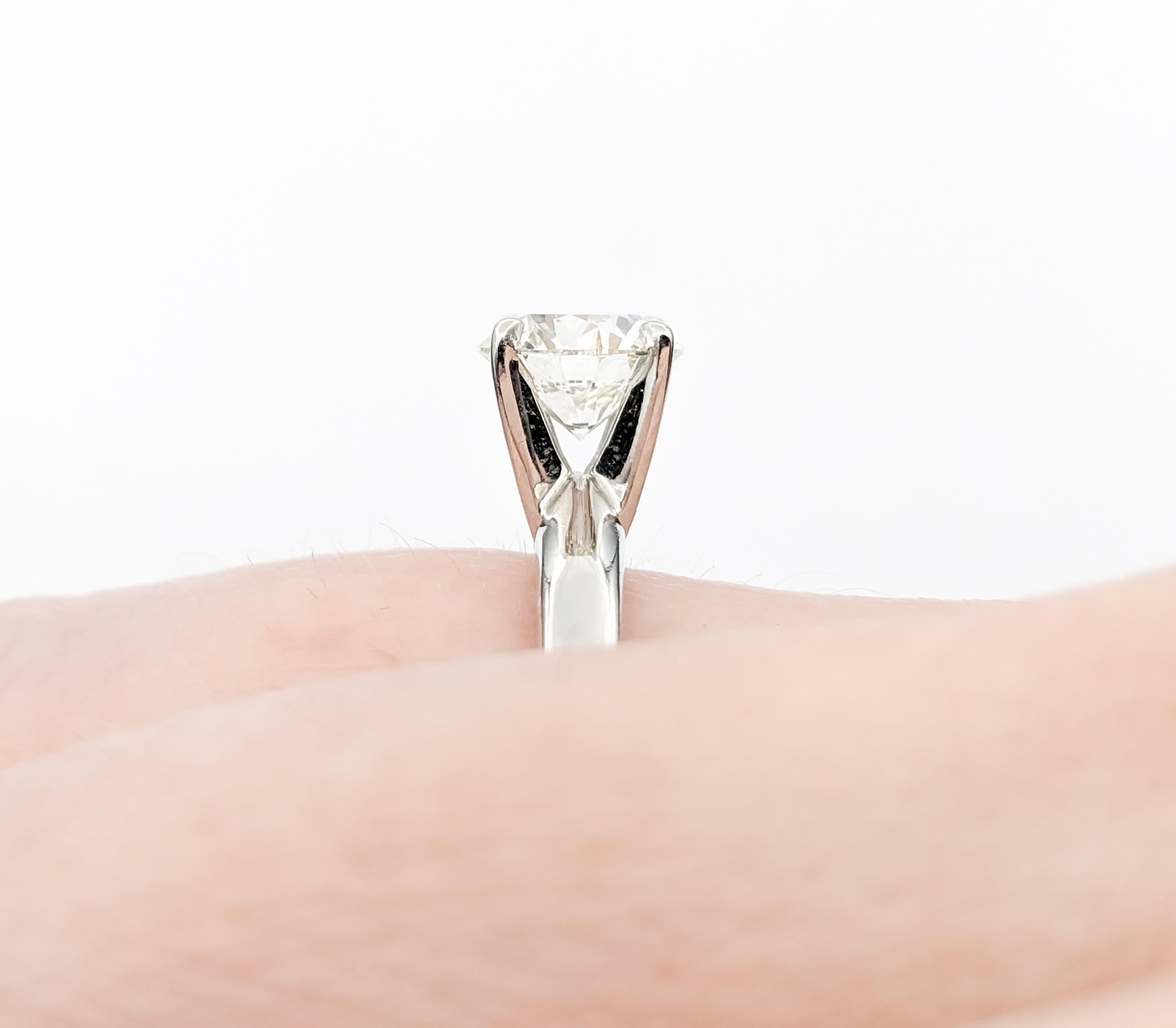 Contemporary .97ct Diamond Engagement Solitaire Ring In White Gold For Sale