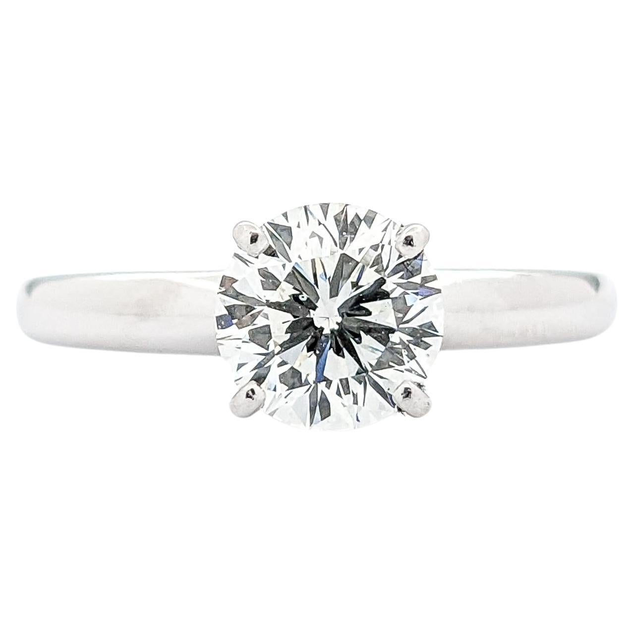.97ct Diamond Engagement Solitaire Ring In White Gold For Sale