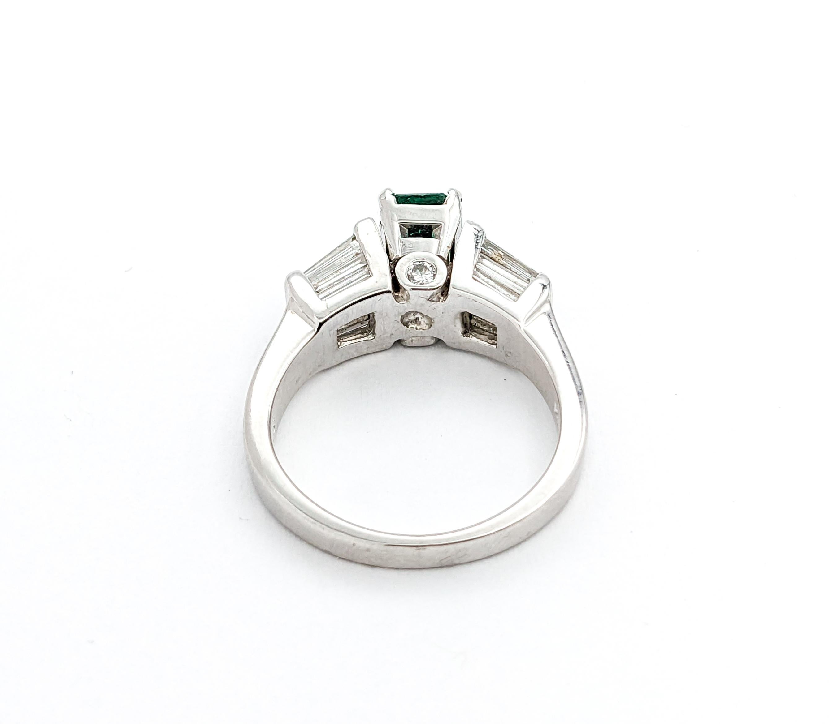 For Sale:  GIA Certified .97ct Emerald & 1.25ctw Diamond Ring In White Gold 5