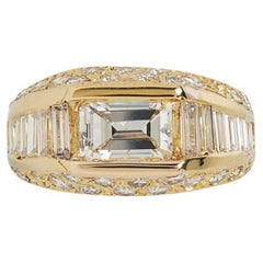 .97cts Emerald-Cut Diamond 18K Gold Ring