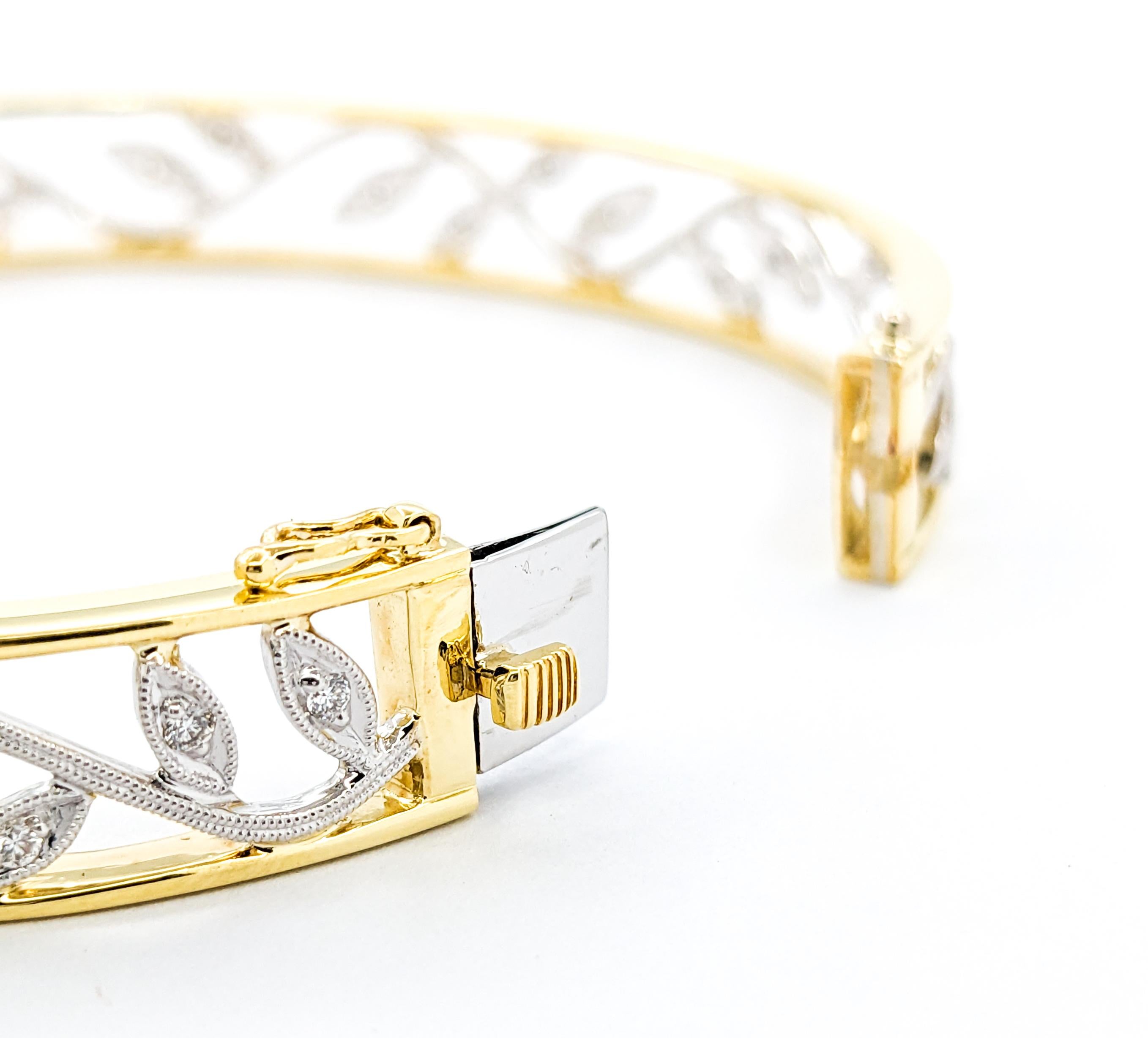 .97ctw Diamond Scharnier Armreif In zwei-Ton (Zeitgenössisch)