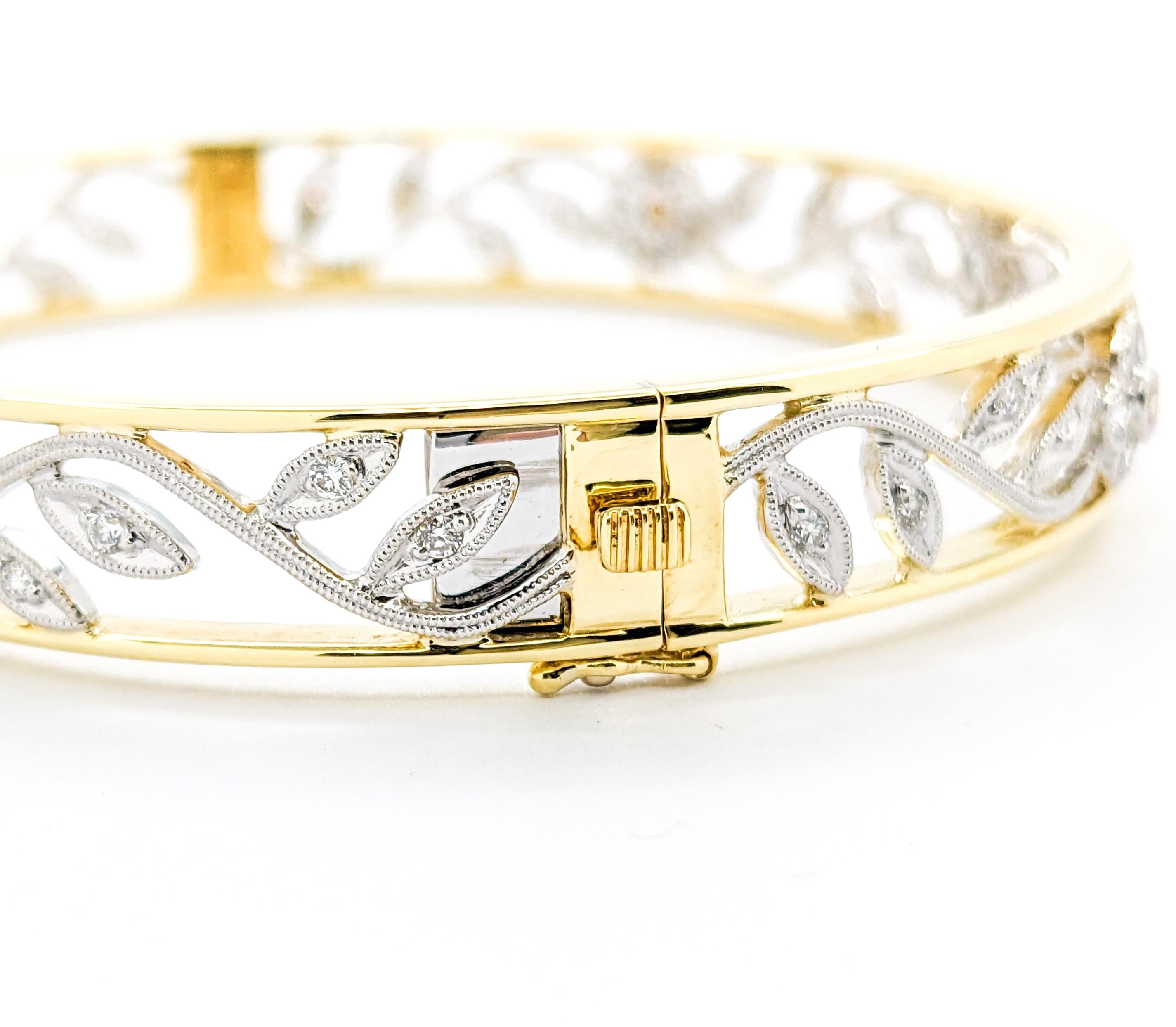 .97ctw Diamond Scharnier Armreif In zwei-Ton im Zustand „Hervorragend“ in Bloomington, MN