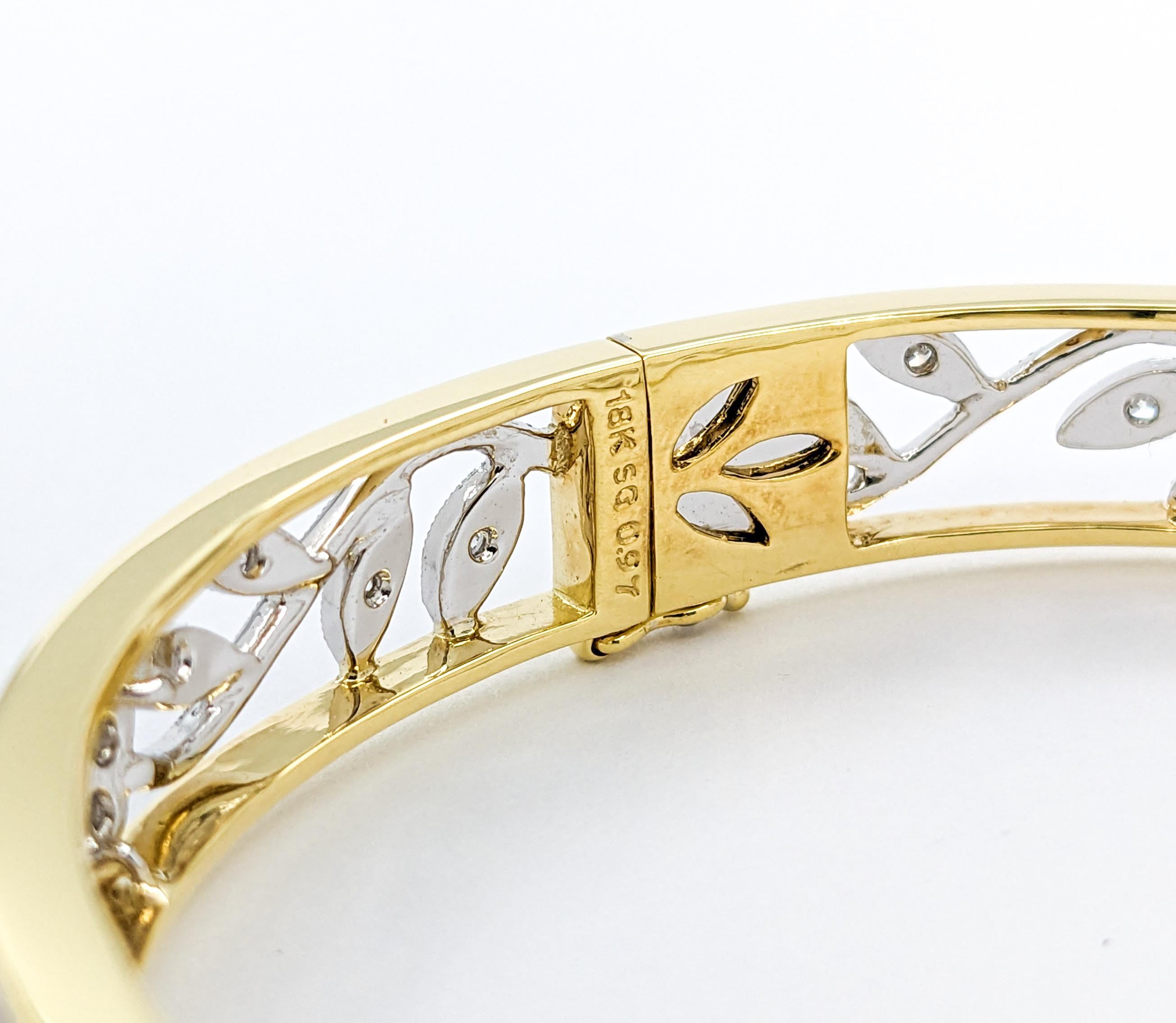 .97ctw Diamond Scharnier Armreif In zwei-Ton Damen
