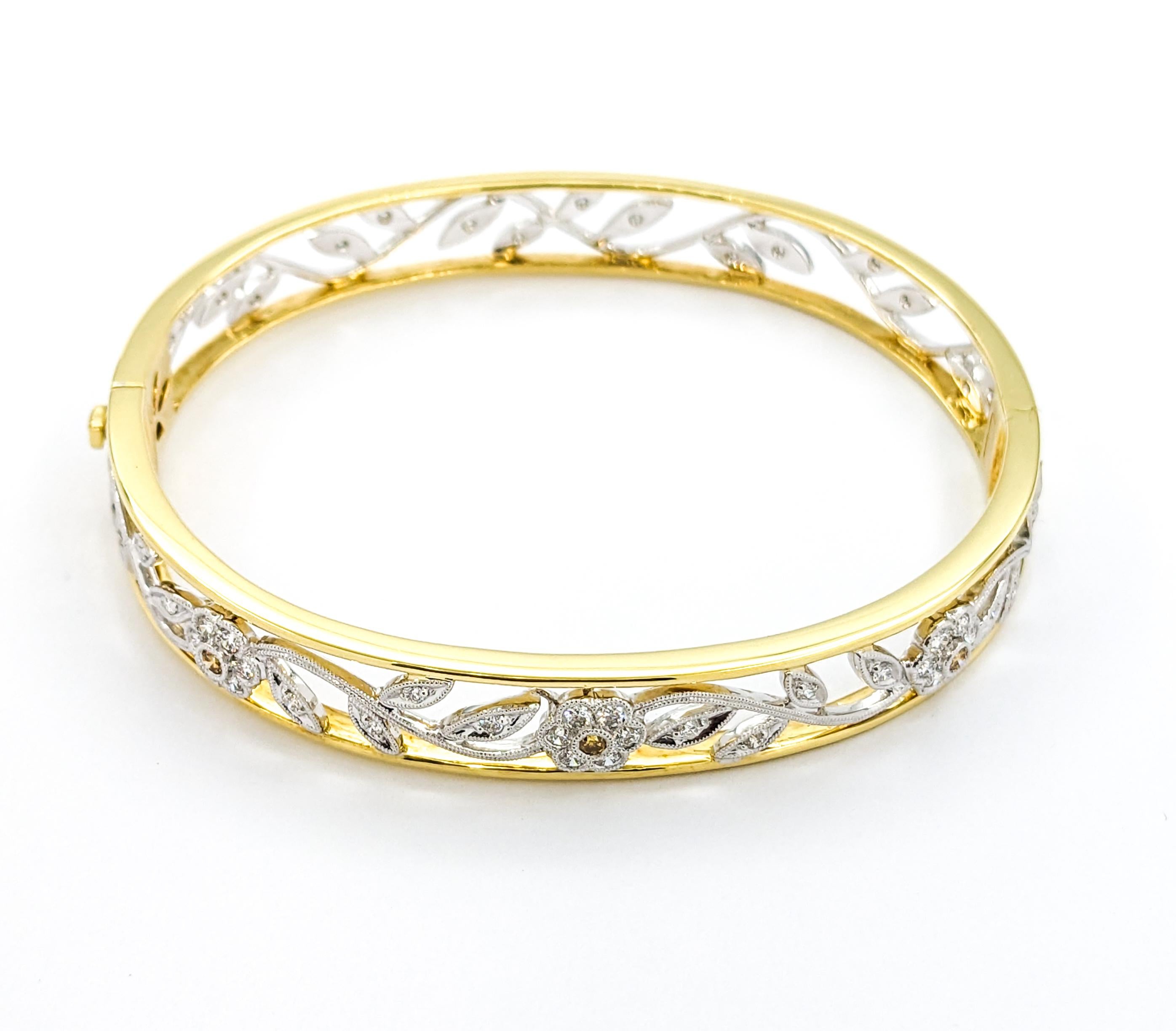 .97ctw Diamond Scharnier Armreif In zwei-Ton 1