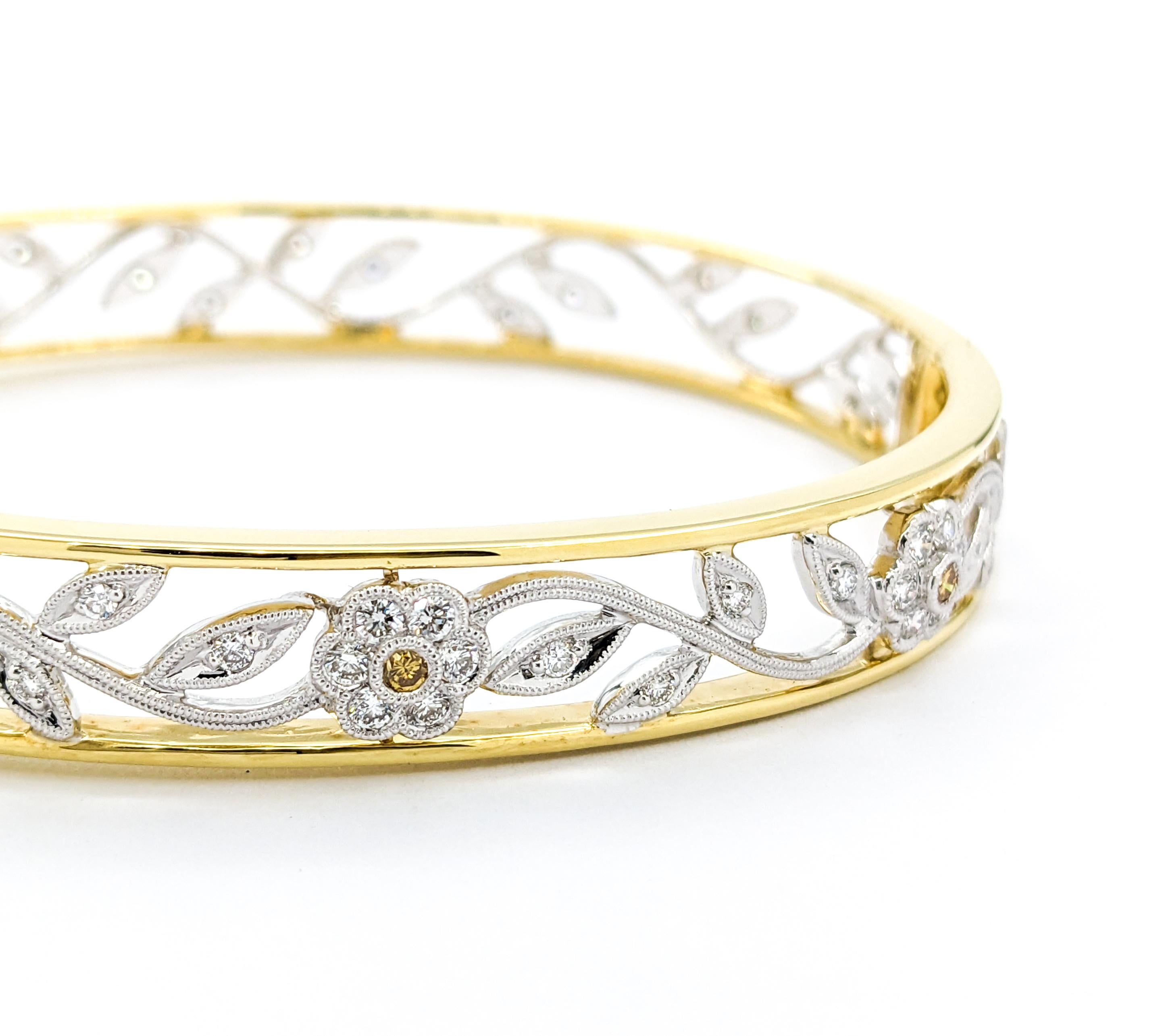 .97ctw Diamond Scharnier Armreif In zwei-Ton 2