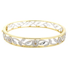 .97ctw Diamond Scharnier Armreif In zwei-Ton
