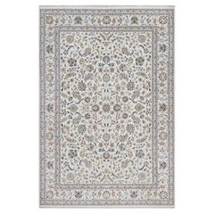 9
7"x14
Ivory Wool
Silk Nain with All Over Design Hand Knotted Oriental Rug