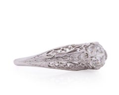 .98 Carat Art Deco Diamond Platinum Engagement Ring