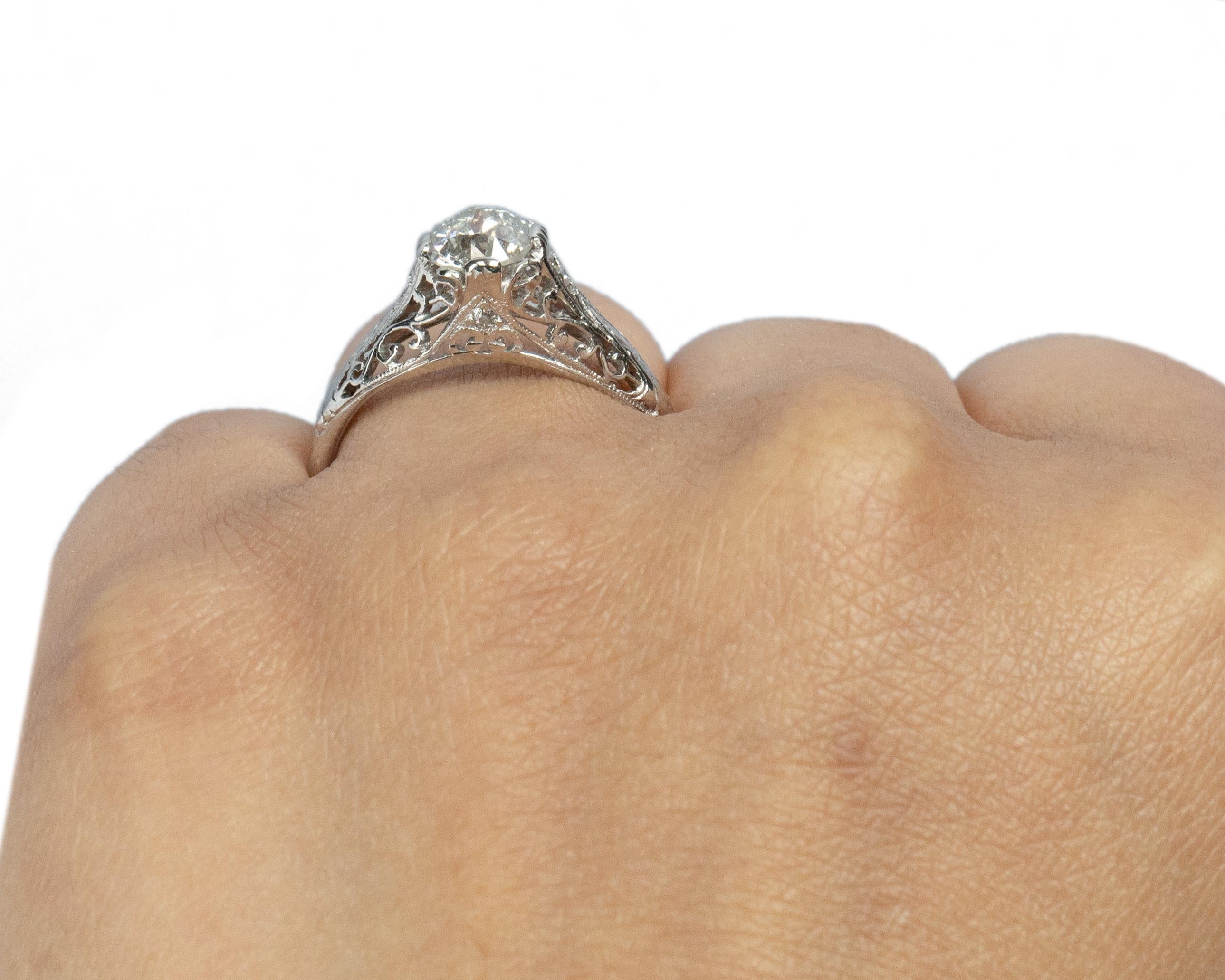 .98 Carat Art Deco Diamond Platinum Engagement Ring For Sale 1