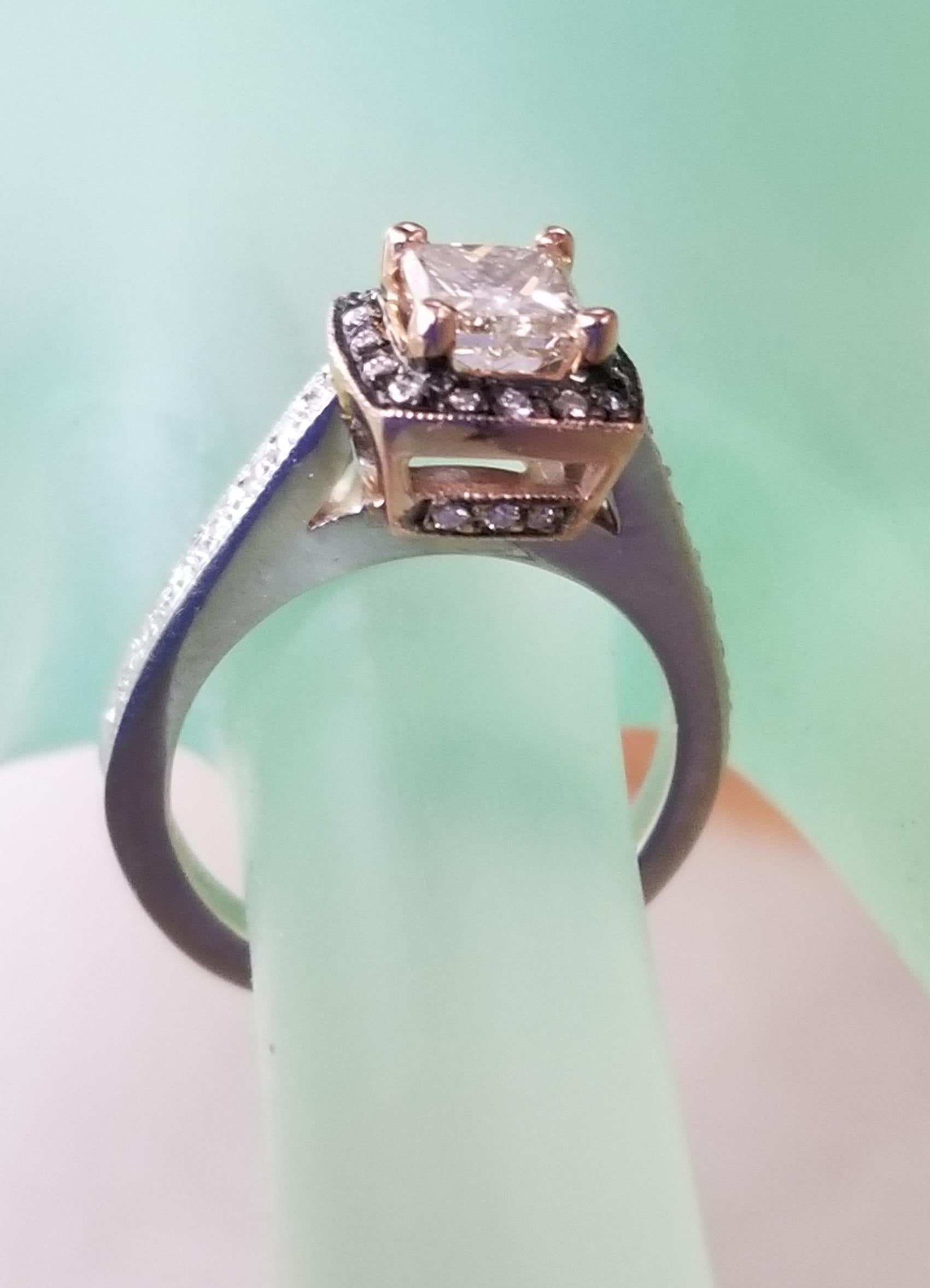 14k White and Rose gold .98 Carat 