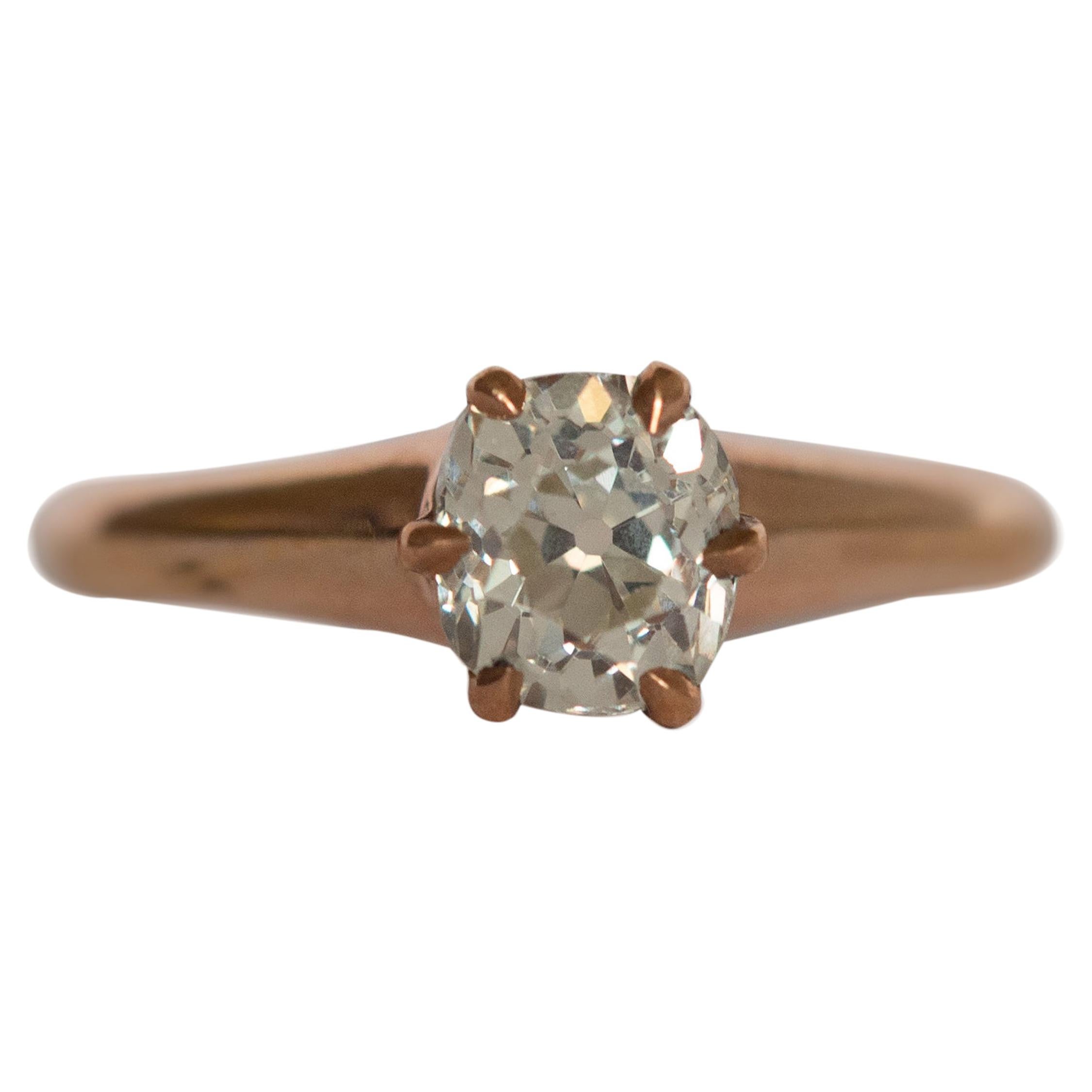 .98 Carat Diamond 14 Karat Yellow Gold Engagement Ring For Sale